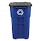 Rubbermaid Commercial Waste Receptacles, Outdoor Recycling Bin, Blue, Plastic FG9W2773BLUE - alternate 3